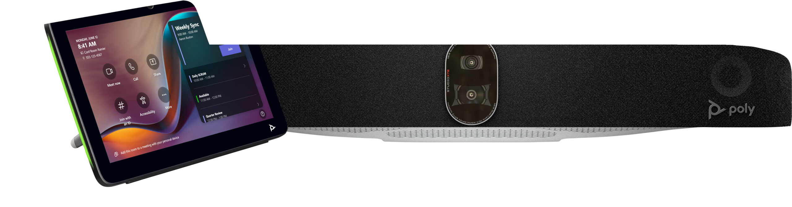Poly Studio X72 All-In-One Video Bar with TC10 Controller Kit - Afbeelding 3