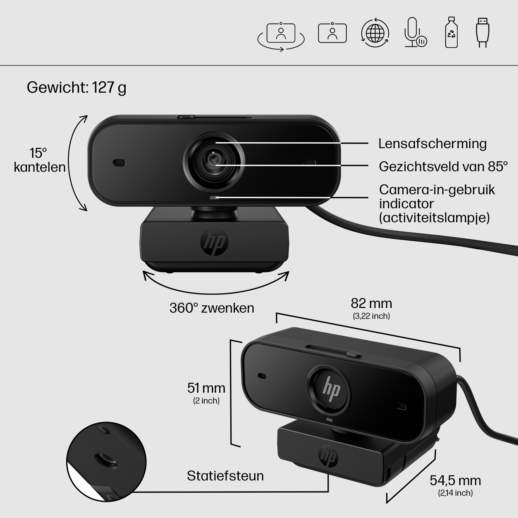 HP 435 FHD-webcam - Afbeelding 11