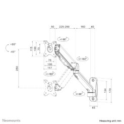 Neomounts WL70-450BL11 Monitor/TV-beugel wand 17-32" - gasveer - full motion - Afbeelding 20