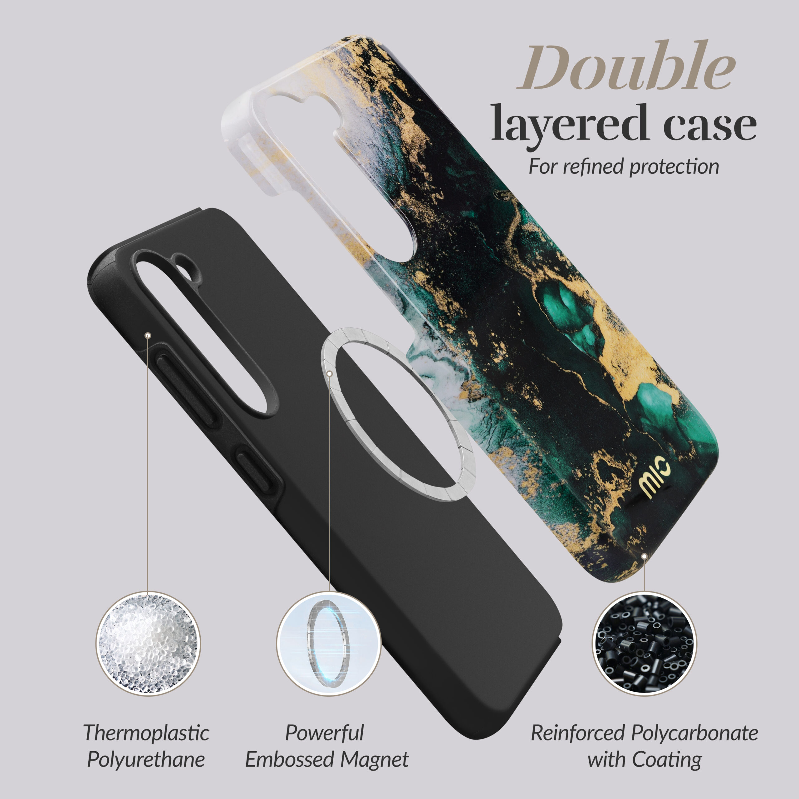 MIO Green Marble Magsafe Compatible for Samsung S24 Ultra 5G - Afbeelding 5