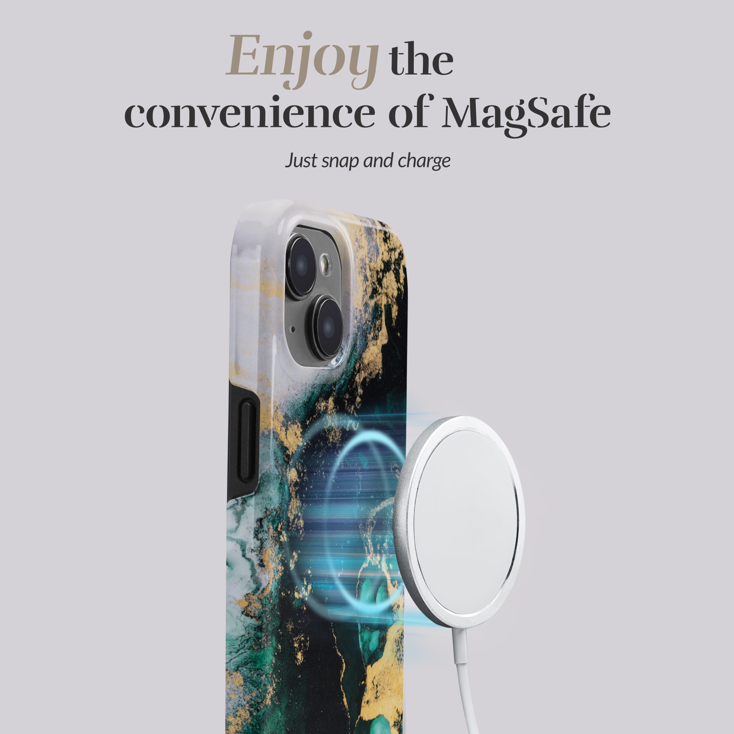 MIO Green Marble Magsafe Compatible for iPhone 13 Pro - Afbeelding 2