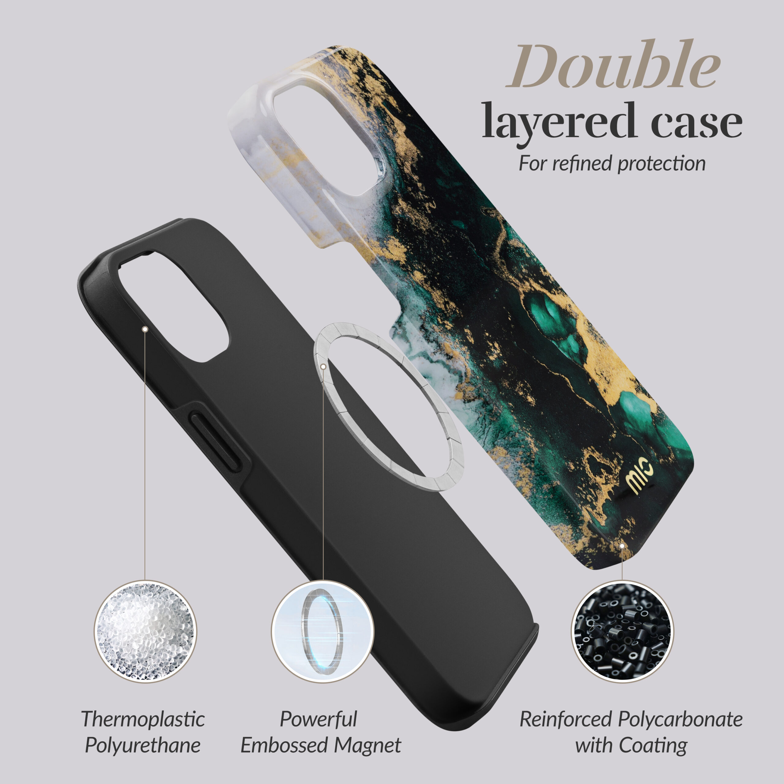 MIO Green Marble Magsafe Compatible for iPhone 13 Pro - Afbeelding 5