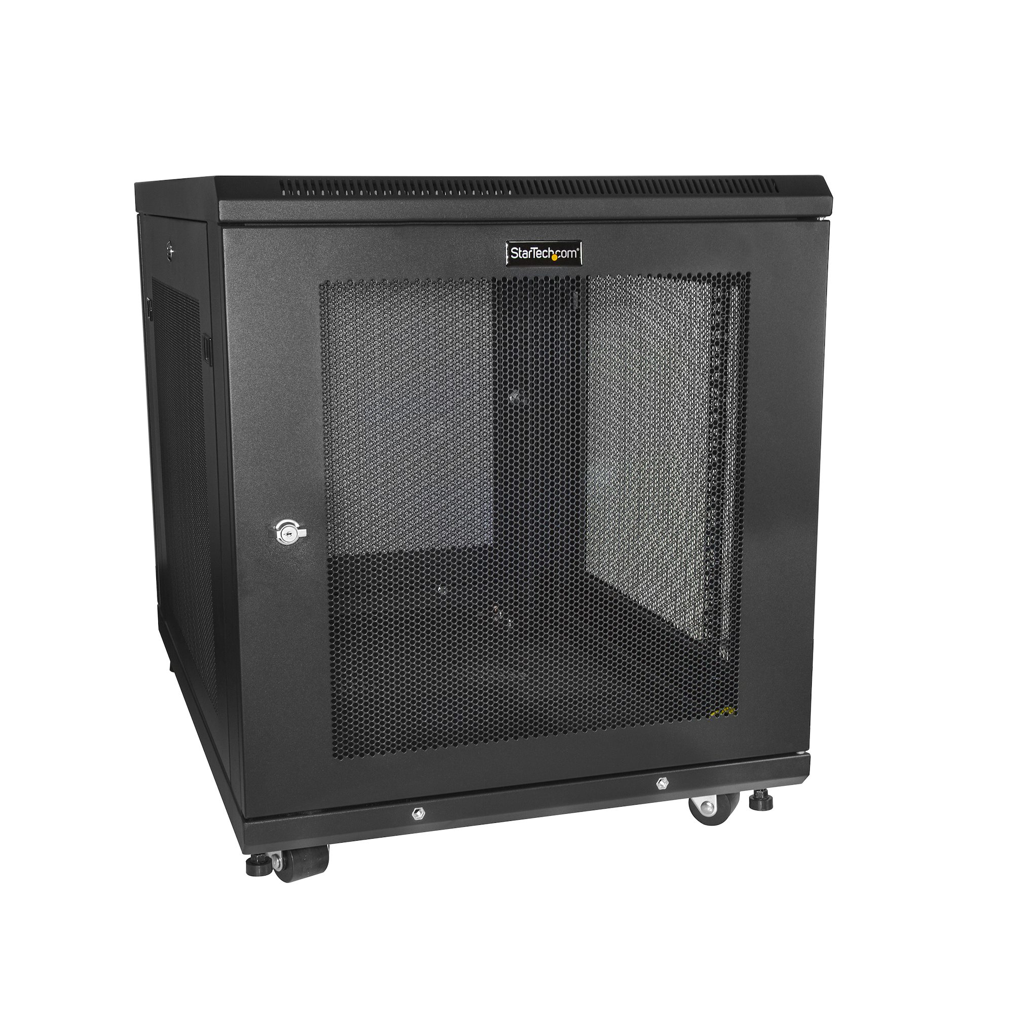 StarTech.com 4 Post 12U Netwerkkast, Vergrendelbare 19" Patchkast voor Computer / AV / IT / Data Apparatuur, Server Rack voor Bureau/Thuis met Wielen & Verstelbare Montagerails - Afbeelding 2