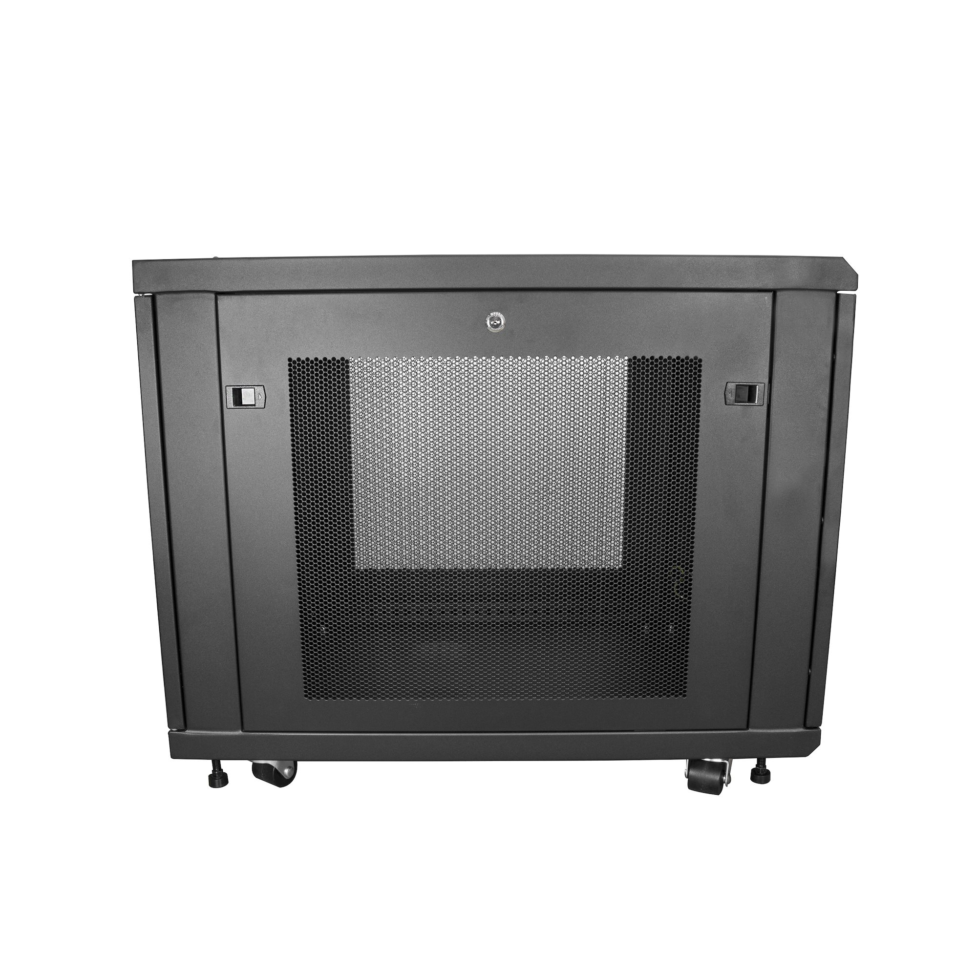 StarTech.com 4 Post 12U Netwerkkast, Vergrendelbare 19" Patchkast voor Computer / AV / IT / Data Apparatuur, Server Rack voor Bureau/Thuis met Wielen & Verstelbare Montagerails - Afbeelding 3