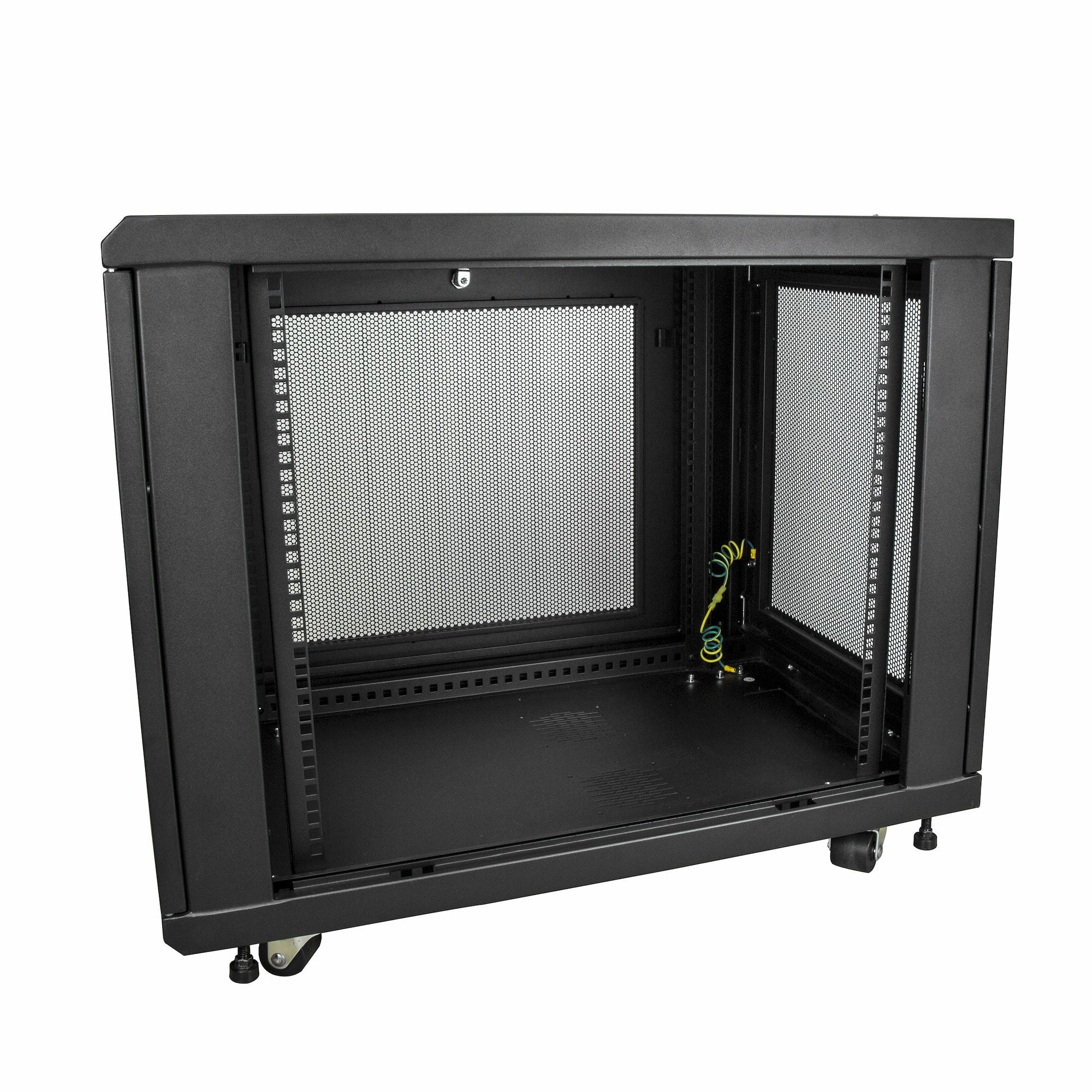 StarTech.com 4 Post 12U Netwerkkast, Vergrendelbare 19" Patchkast voor Computer / AV / IT / Data Apparatuur, Server Rack voor Bureau/Thuis met Wielen & Verstelbare Montagerails - Afbeelding 6