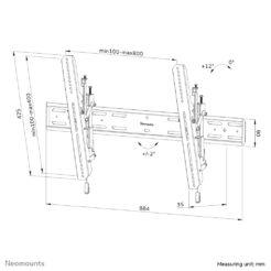 Neomounts WL35S-850BL18 TV-beugel wand 43-86" - kantelbaar - vergrendelbaar - snelle installatie - Afbeelding 20