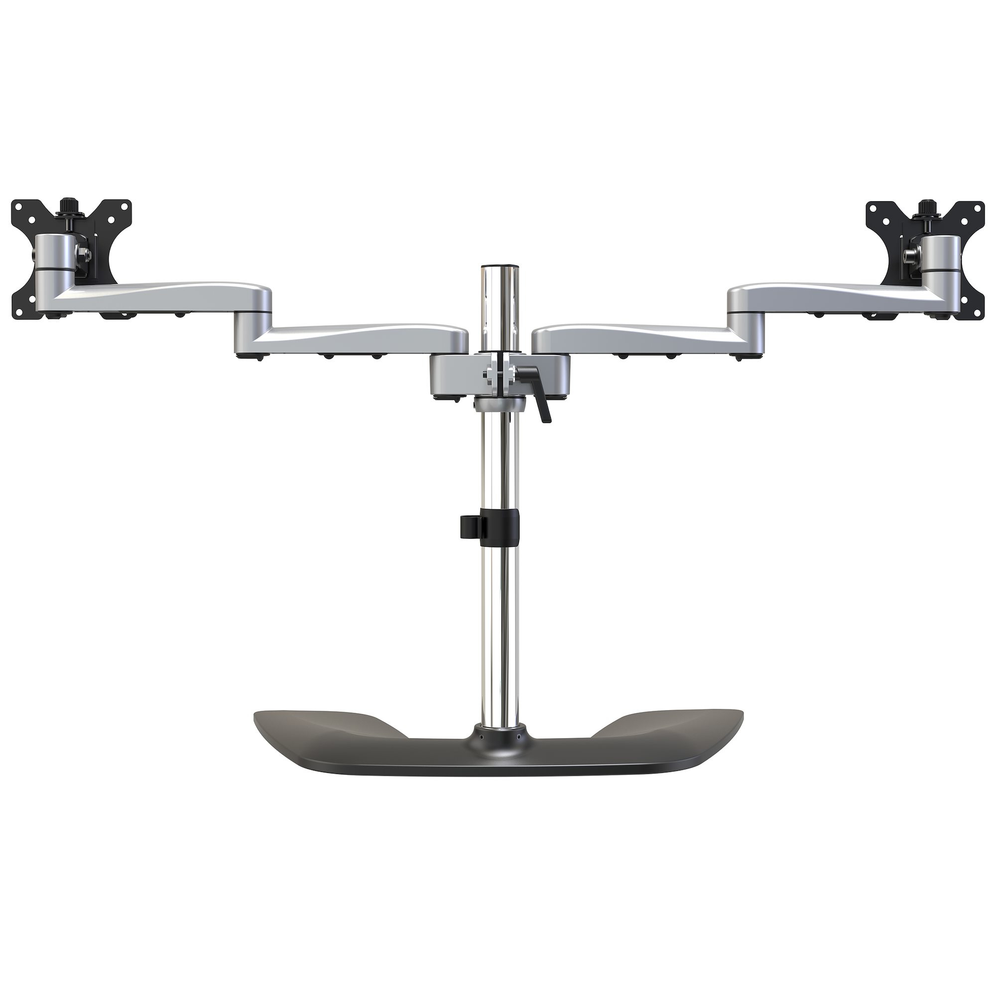 StarTech.com Dual Monitor Stand, Ergonomische Monitorstandaard voor VESA Schermen tot 32" (8kg), Vrijstaande en Scharnierende Universele Monitorsteun/Bureaustandaard, Verstelbare Hoogte, Zilver - Afbeelding 5