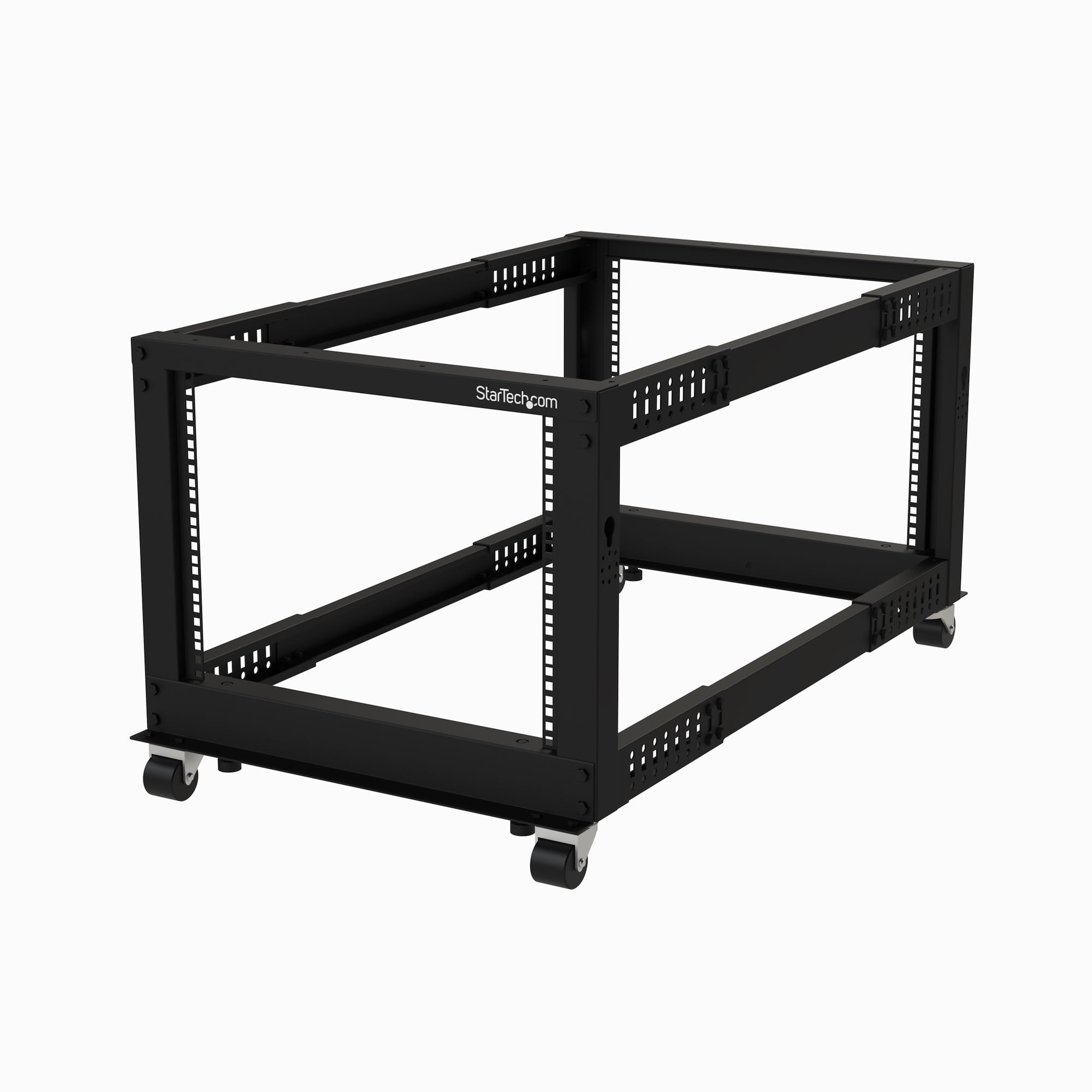 StarTech.com 8U 4-Post Server Rack, 19in Open Frame Rack met 101cm Montagediepte en 544kg Draagkracht, Mobiel of Vrijstaand IT Rack