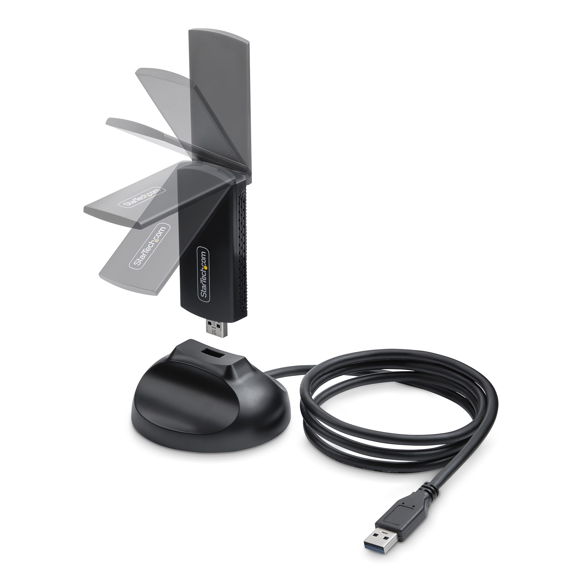 StarTech.com Wi-Fi 6E USB Adapter/Dongle, Voor Desktop/Laptop PC, Wireless NIC met Uitklapbare Antenne, WiFi Adapter Ondersteunt 802.11 b/g/n/ac/ax, 2.4/5/6 GHz Netwerk Compatibel - Afbeelding 3
