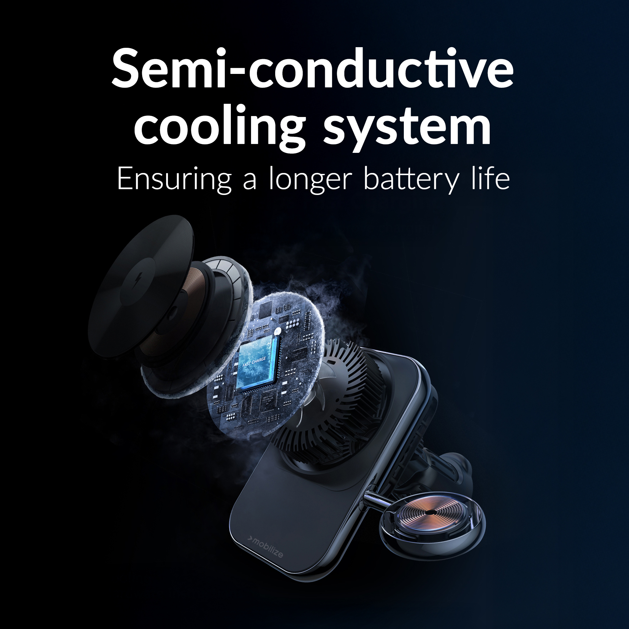 Mobilize MagSafe Compatible Car Charger for Phone and Watch 18W Black - Afbeelding 2