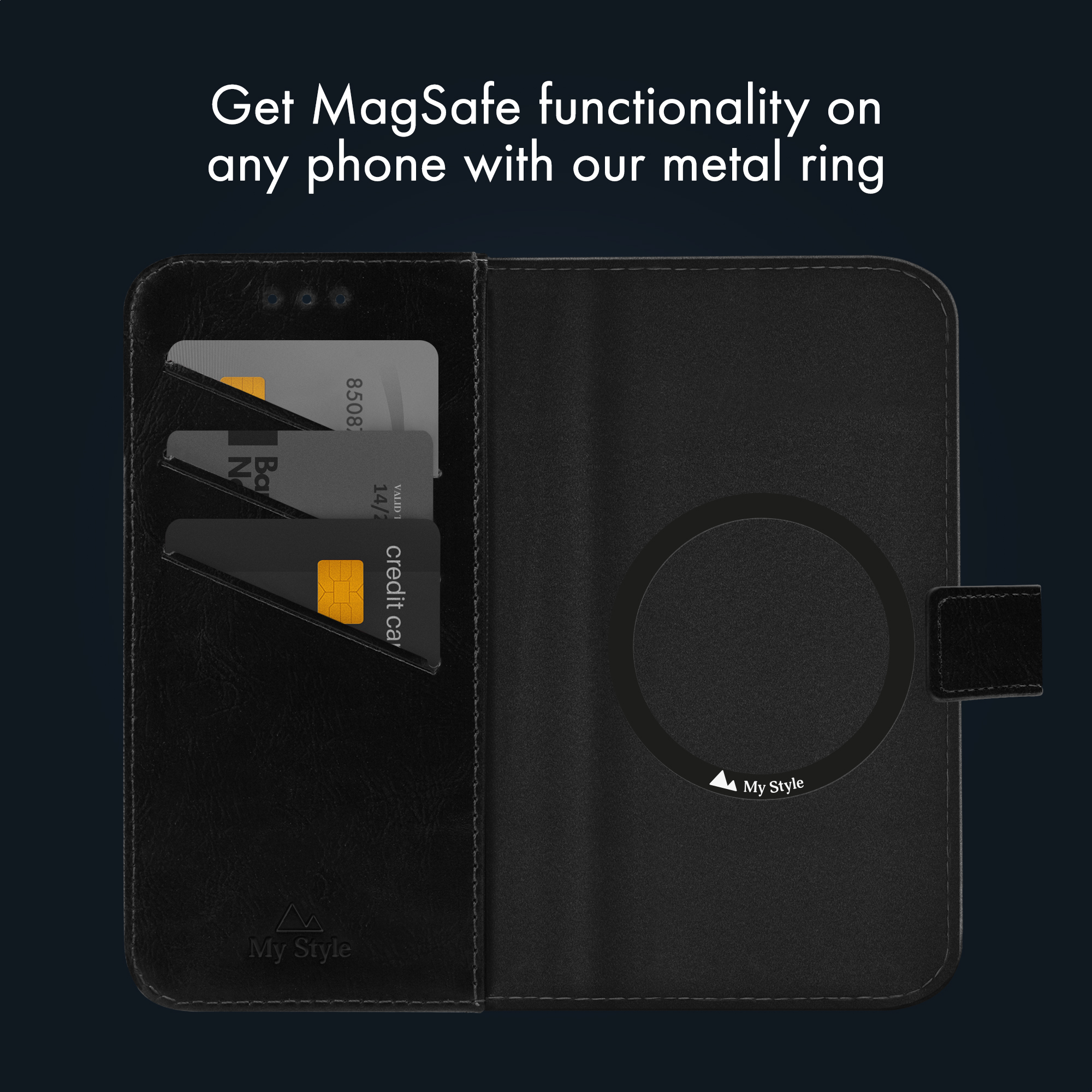 My Style Universal MagSafe Compatible Wallet - Black 6.7" (Without Case) - Afbeelding 2