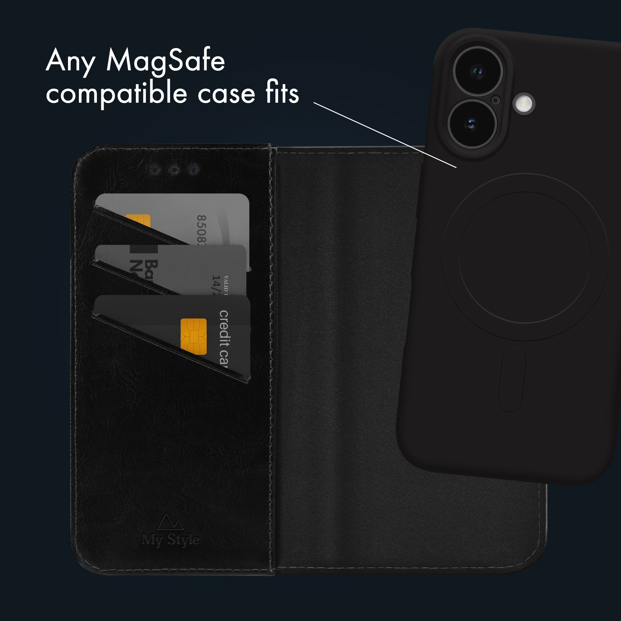 My Style Universal MagSafe Compatible Wallet - Black 6.7" (Without Case) - Afbeelding 3