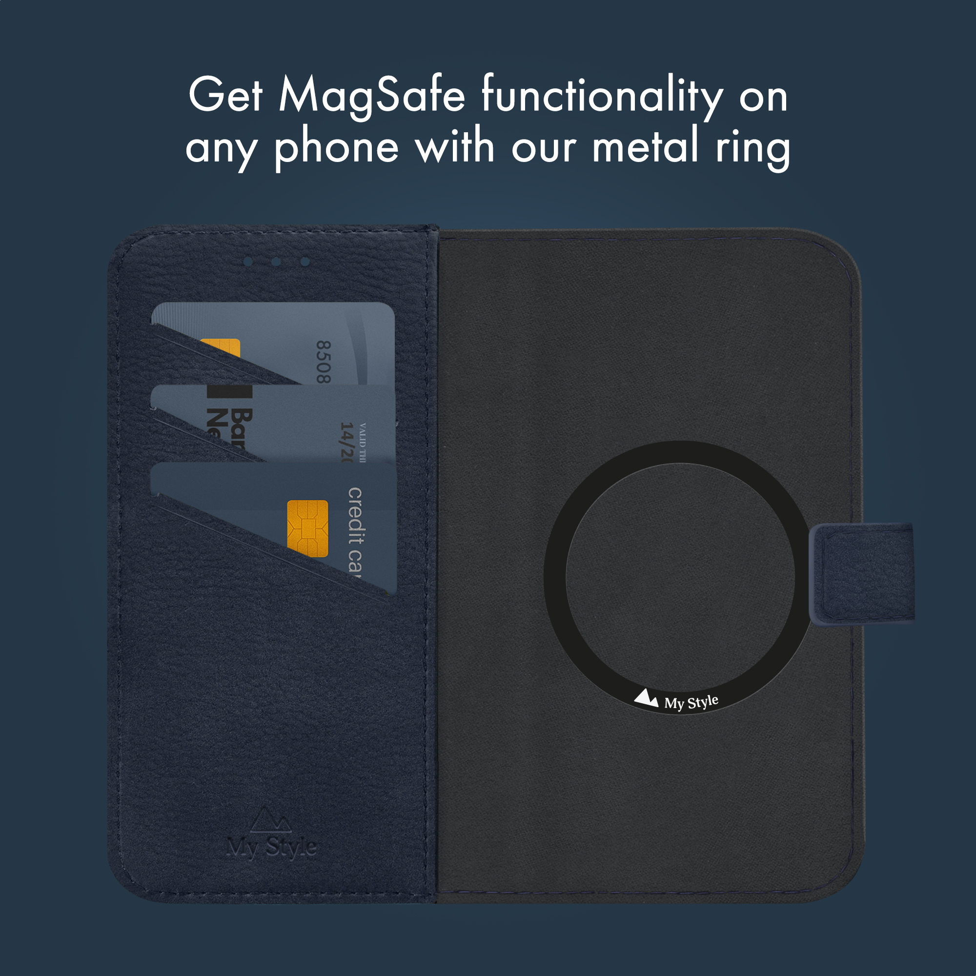 My Style Universal MagSafe Compatible Wallet - Midnight Blue 6.7" (Without Case) - Afbeelding 2