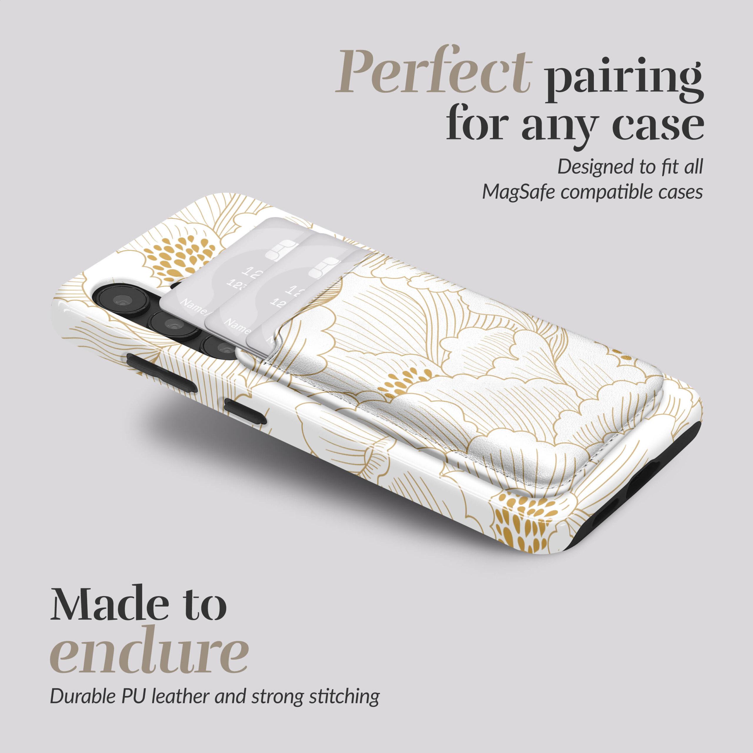 MIO Roses Magsafe Compatible White Card Holder - Afbeelding 2