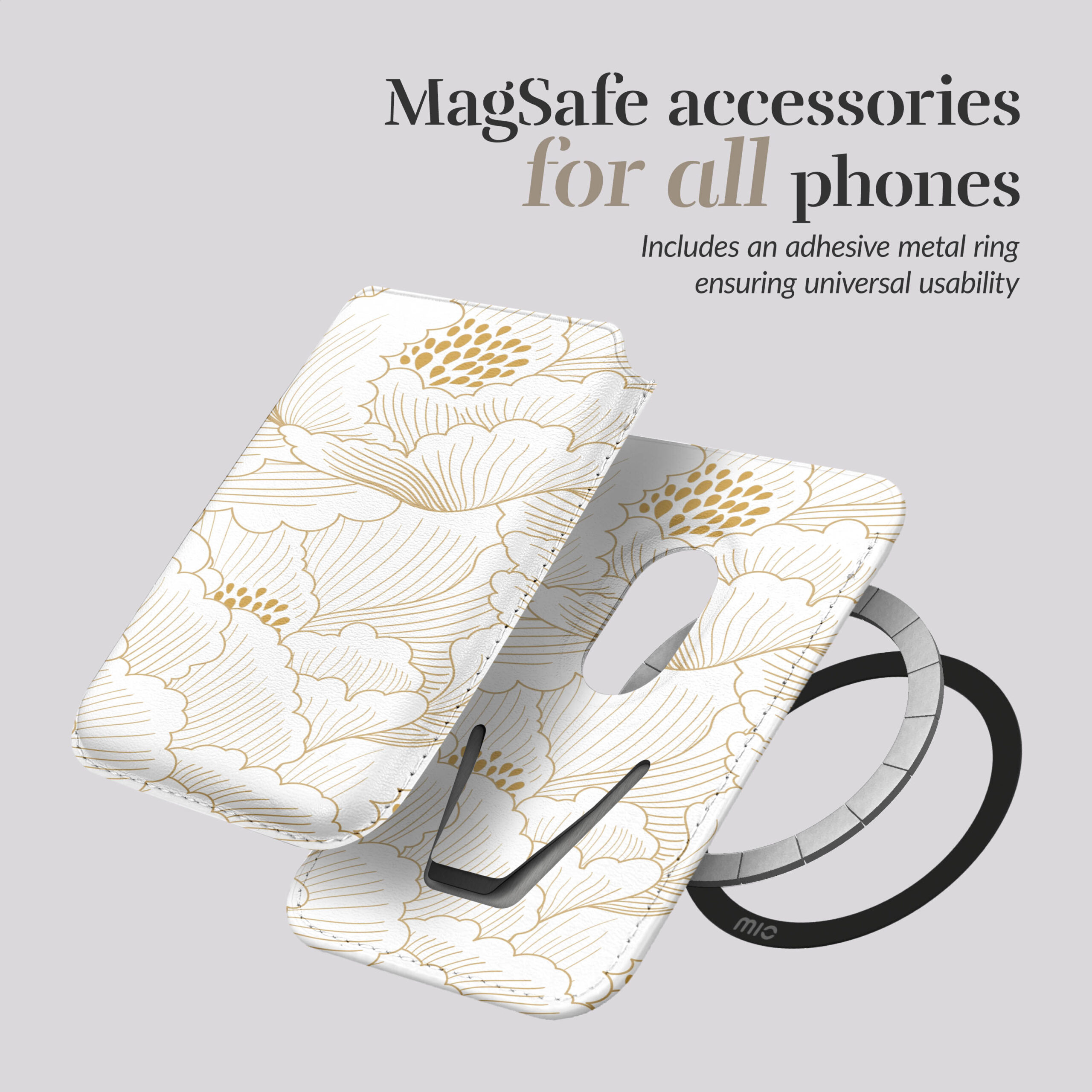 MIO Roses Magsafe Compatible White Card Holder - Afbeelding 4