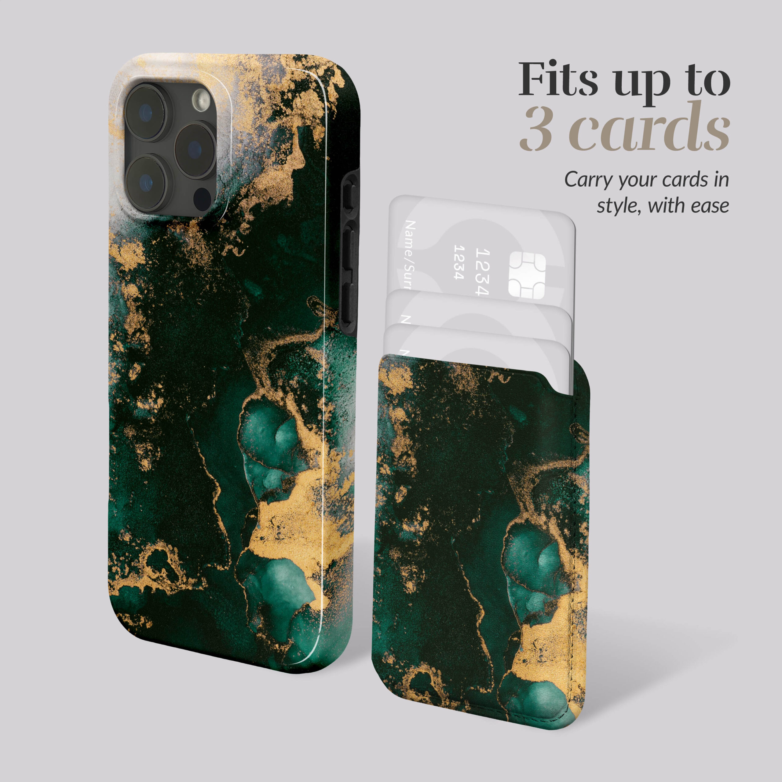 MIO Green Marble Magsafe Compatible Card Holder - Afbeelding 5