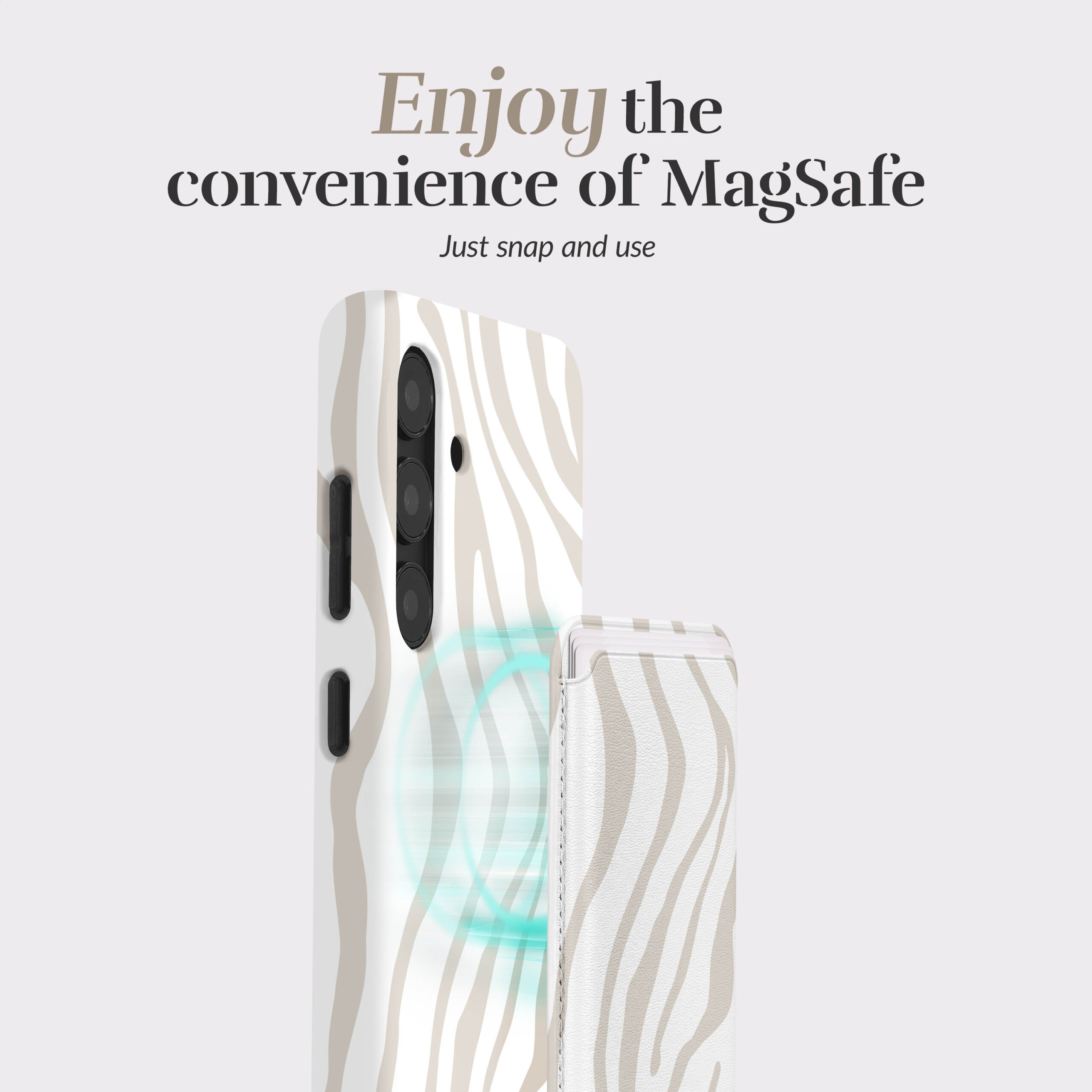 MIO Sandy Zebra Magsafe Compatible Card Holder