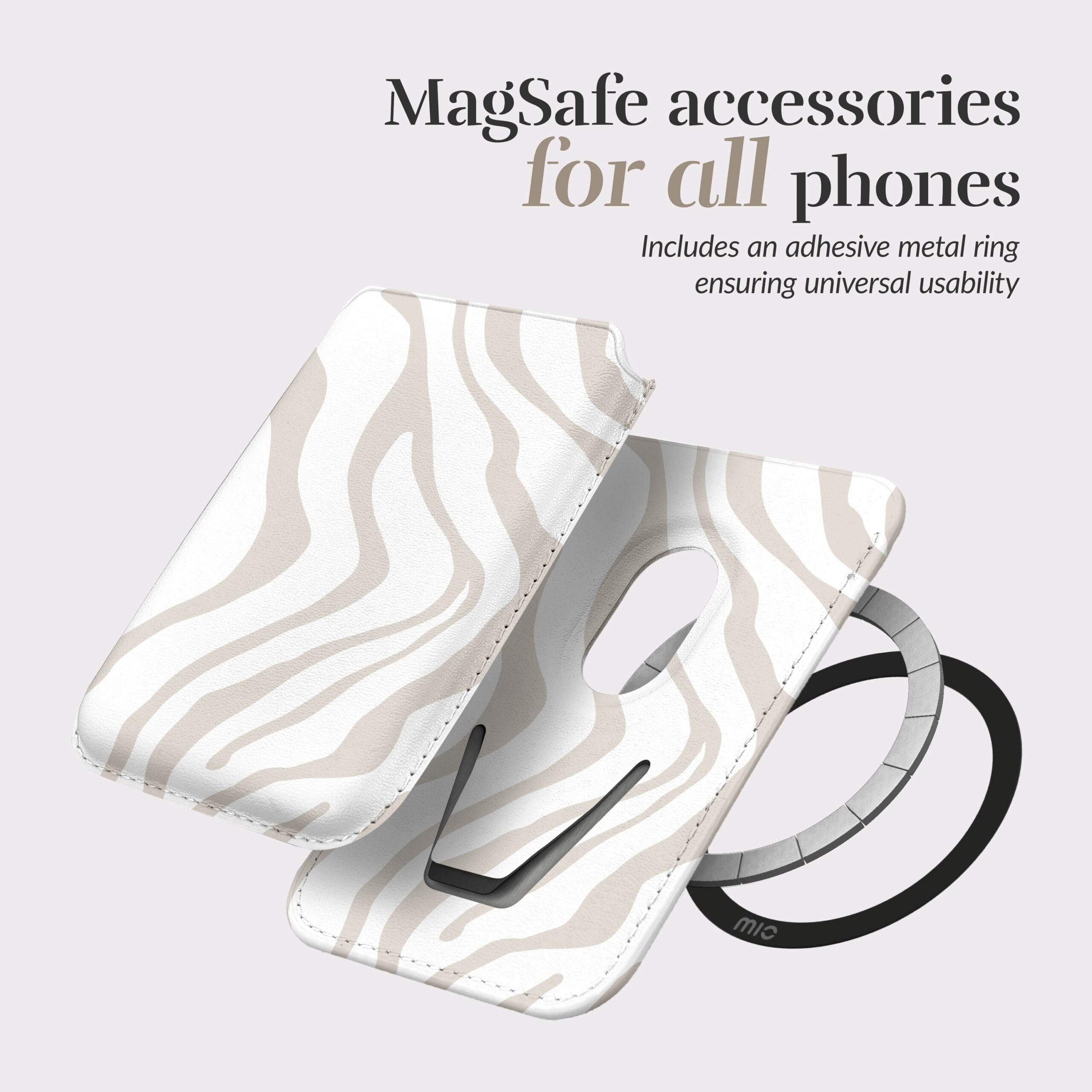 MIO Sandy Zebra Magsafe Compatible Card Holder - Afbeelding 4