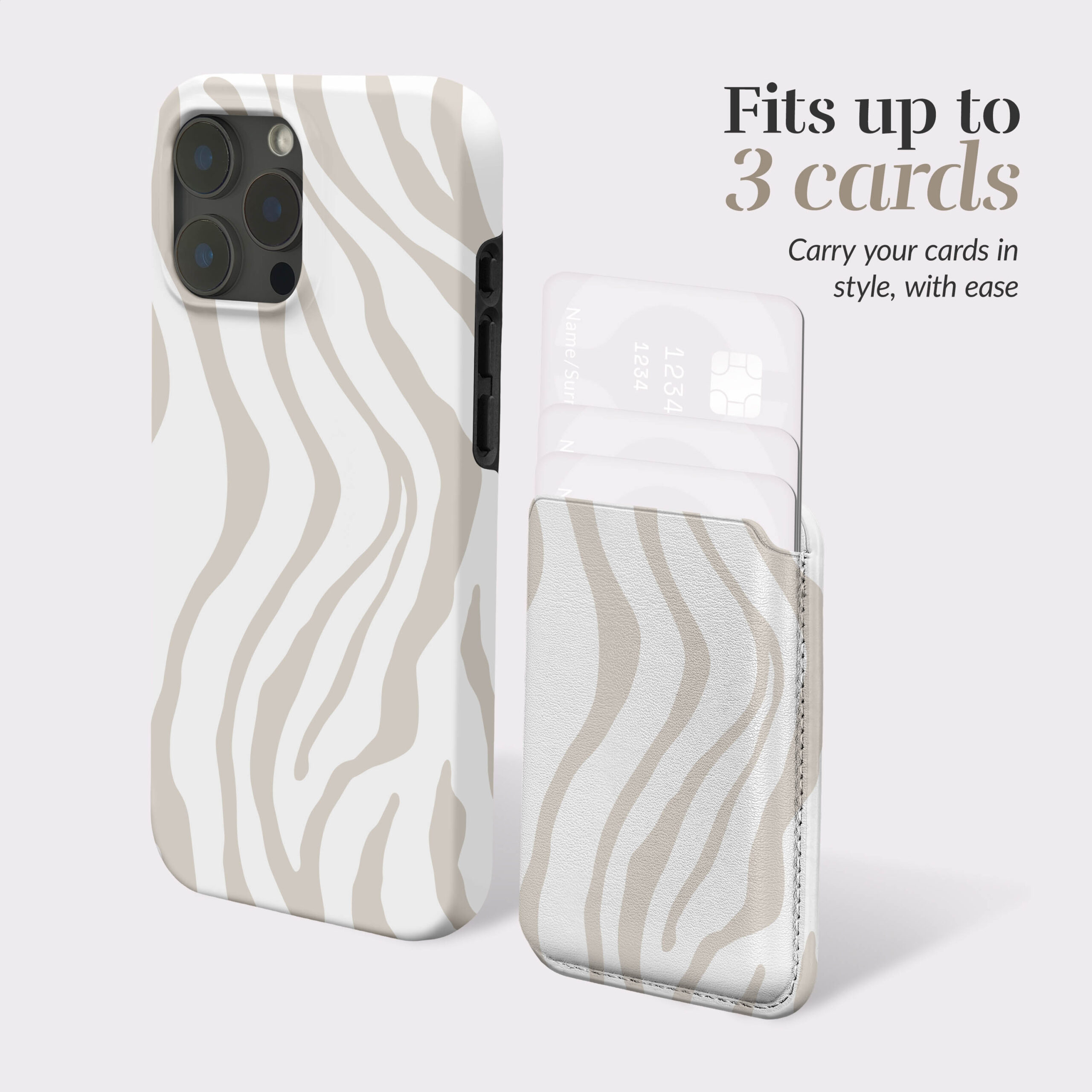 MIO Sandy Zebra Magsafe Compatible Card Holder - Afbeelding 5