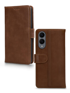 Mobilize Leather Wallet Samsung Galaxy S25 Edge 5G Brown
