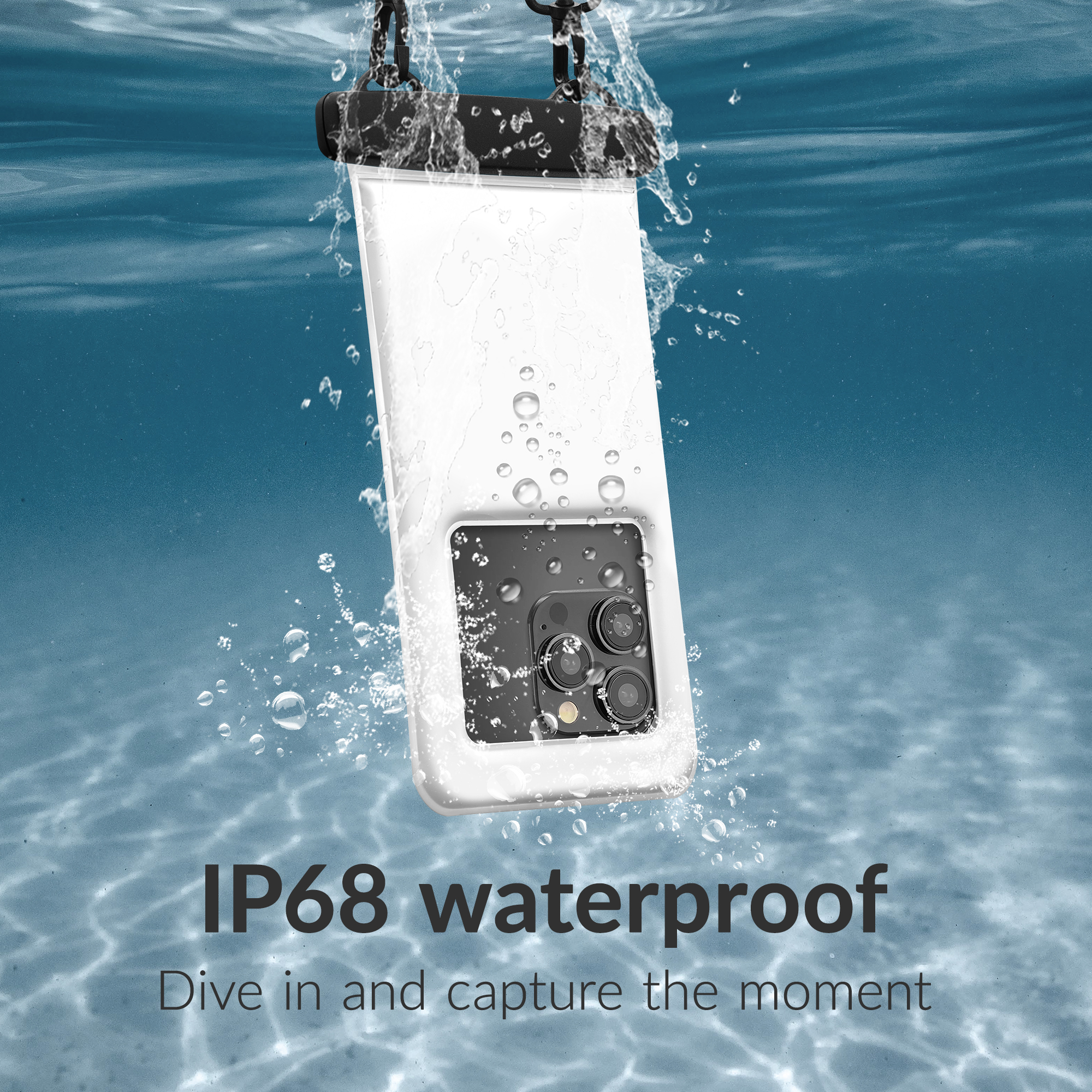 Mobilize Universal Waterproof Floating Bag incl. Lanyard White - Afbeelding 2