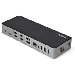 StarTech.com USB-C & USB-A Dock - Hybride Universeel Triple Monitor Laptop Docking Station DisplayPort & HDMI 4K 60Hz - 85W Power Delivery, 6x USB Hub, GbE, Audio - USB 3.1 Gen 2 10Gbps - Afbeelding 4