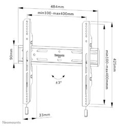 Neomounts WL30S-850BL14 TV-beugel wand 40-75" - vlak - vergrendelbaar - snelle installatie - Afbeelding 20