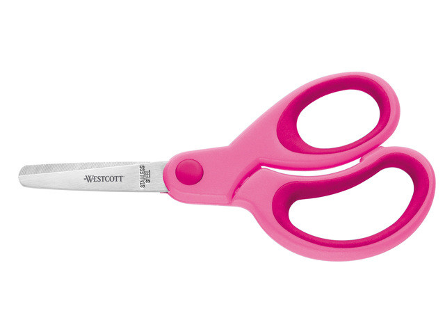 Schaar Westcott Kids 13cm Softgrip Ronde Punt Roze