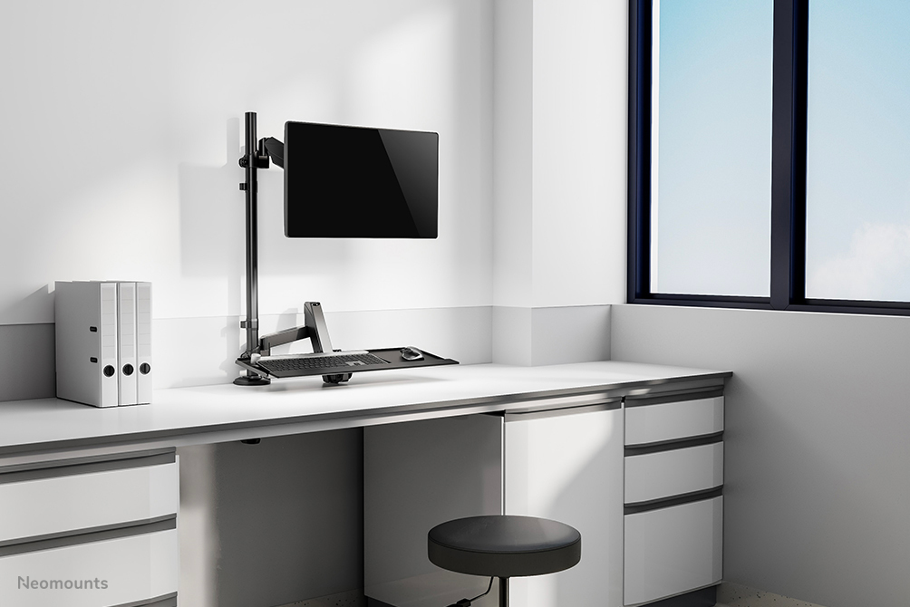 Neomounts DS90-325BL1 Zit-sta werkstation bureau 17-32" - gasveer - Afbeelding 15
