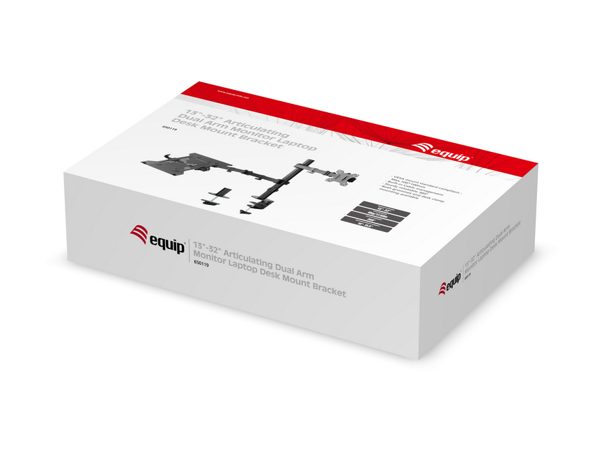 Equip 13“-32” Full Motion dubbele arm voor monitor en laptop - Afbeelding 4