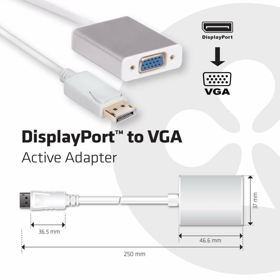 CLUB3D Displayport to VGA Active Adapter - Afbeelding 3