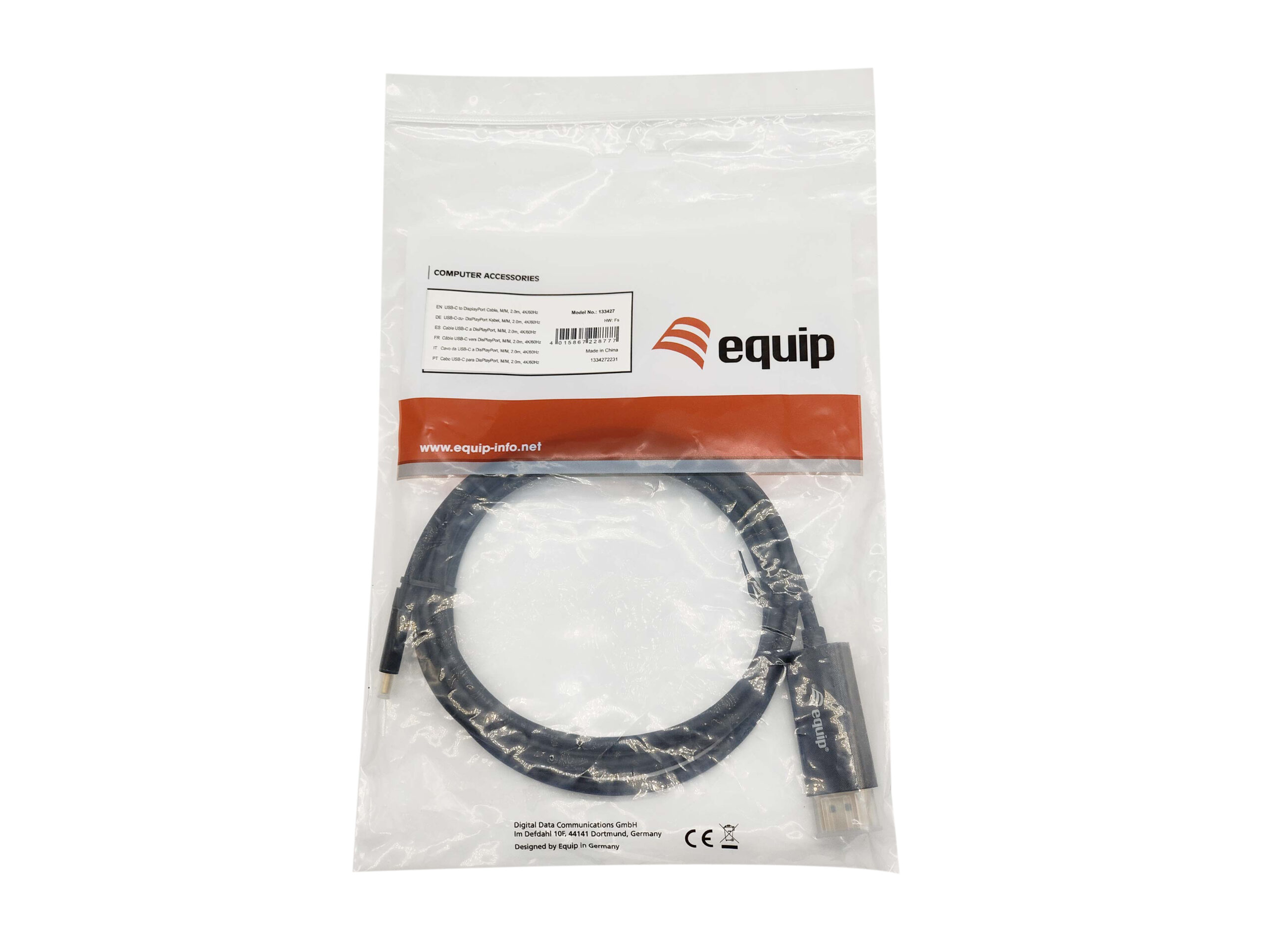 Equip USB-C naar DisplayPort kabel, M/M, 2,0 m, 4K/60Hz - Afbeelding 5