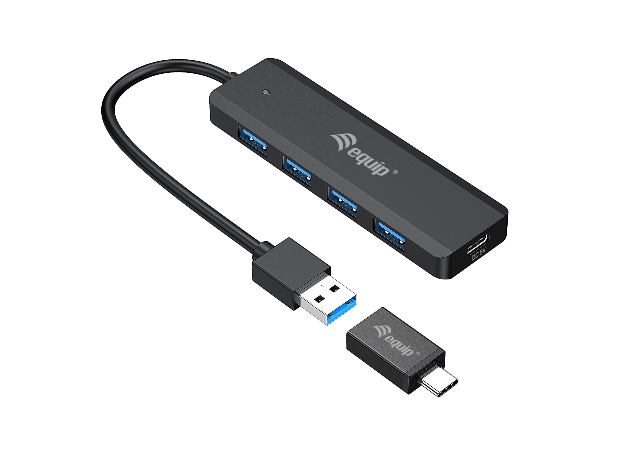 Equip 128959 interface hub USB 3.2 Gen 1 (3.1 Gen 1) Type-A 5000 Mbit/s Zwart - Afbeelding 3