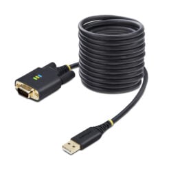 StarTech.com 3m USB naar Seriëel Adapter Kabel, COM Retention, Verwisselbare DB9 Schroeven/Moeren, USB-A naar RS232 DB9 Converter, FTDI IC, ESD Bescherming, Windows/macOS/Linux