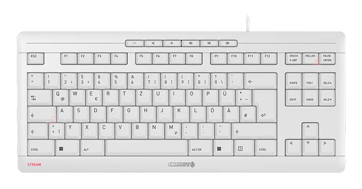 CHERRY STREAM KEYBOARD TKL toetsenbord Universeel USB QWERTZ Duits Wit - Afbeelding 2