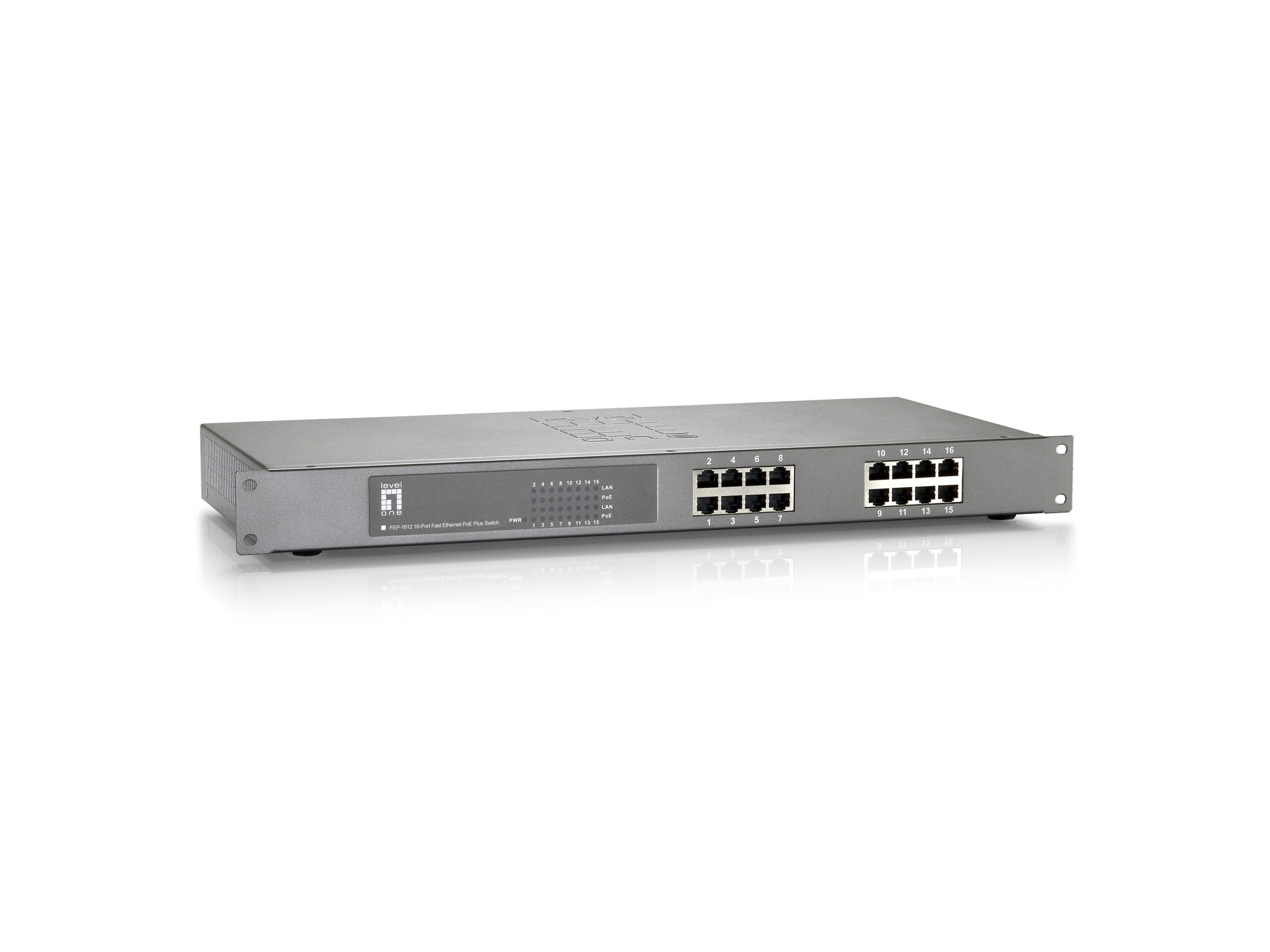 LevelOne FEP-1612W120 netwerk-switch Fast Ethernet (10/100) Power over Ethernet (PoE) Grijs - Afbeelding 3