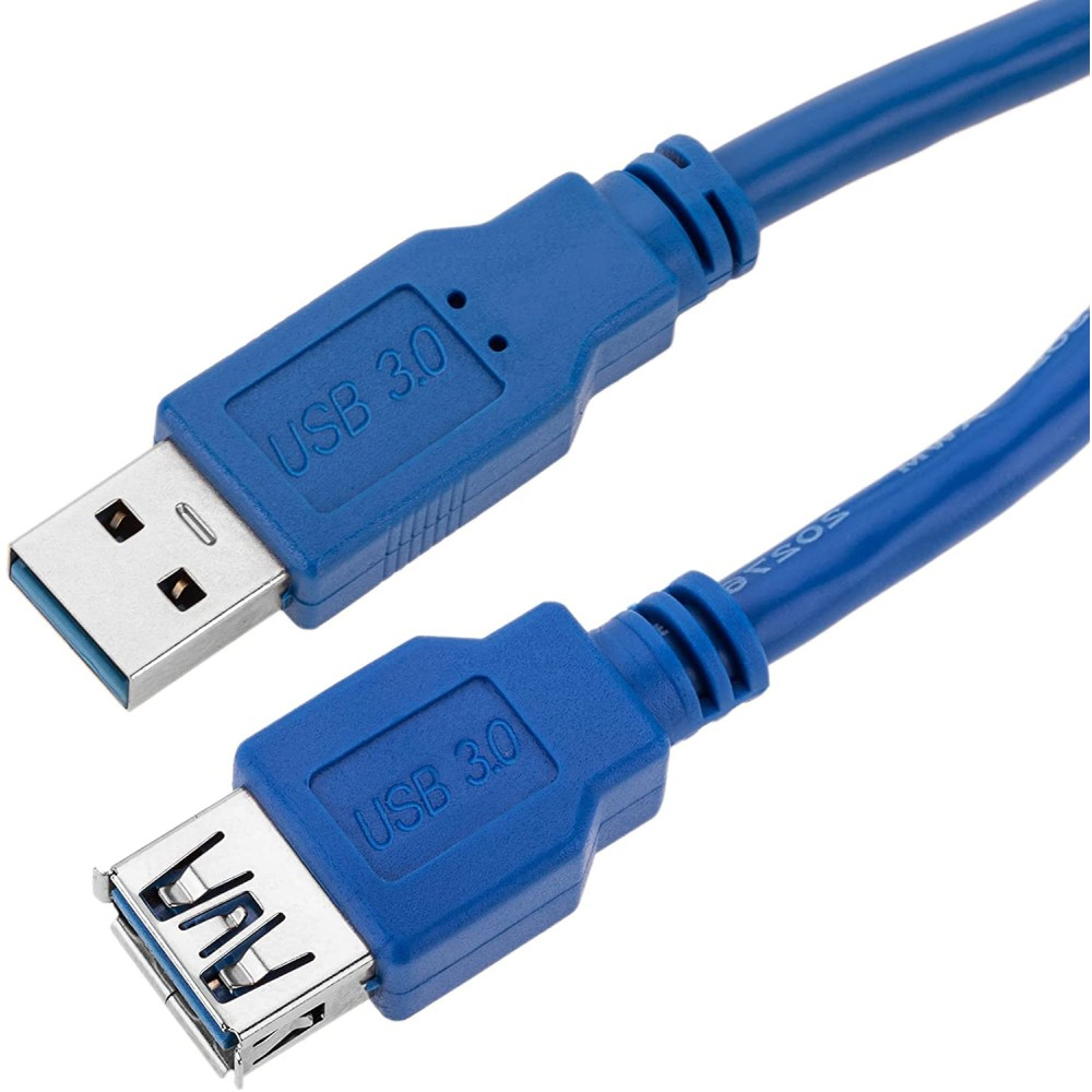 Techly 0.5m USB 3.0 A M/F USB-kabel USB 3.2 Gen 1 (3.1 Gen 1) 0,5 m USB A Blauw