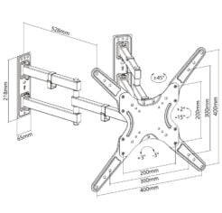 Equip 650328 23“-55” Full Motion Hoek TV Muurbeugel - Afbeelding 9