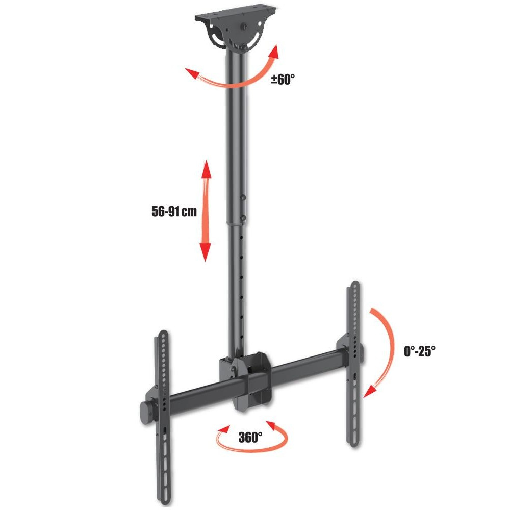 Techly ICA-CPLB 946S bevestiging voor signage-beeldschermen 177,8 cm (70") Zwart - Afbeelding 10
