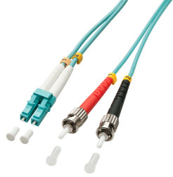 Lindy 3.0m OM3 LC - ST Duplex InfiniBand en Glasvezelkabel 3 m Turkoois - Afbeelding 2