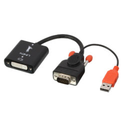 Lindy 38184 video kabel adapter 0,2 m DVI-D VGA (D-Sub) + USB Zwart, Oranje - Afbeelding 3
