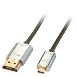 Lindy 41678 HDMI kabel 3 m HDMI Type A (Standaard) HDMI Type D (Micro) Zwart, Chroom, Goud
