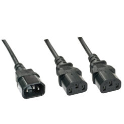 Lindy 30363 electriciteitssnoer Zwart 1 m C14 stekker 2 x C13 stekker - Afbeelding 2