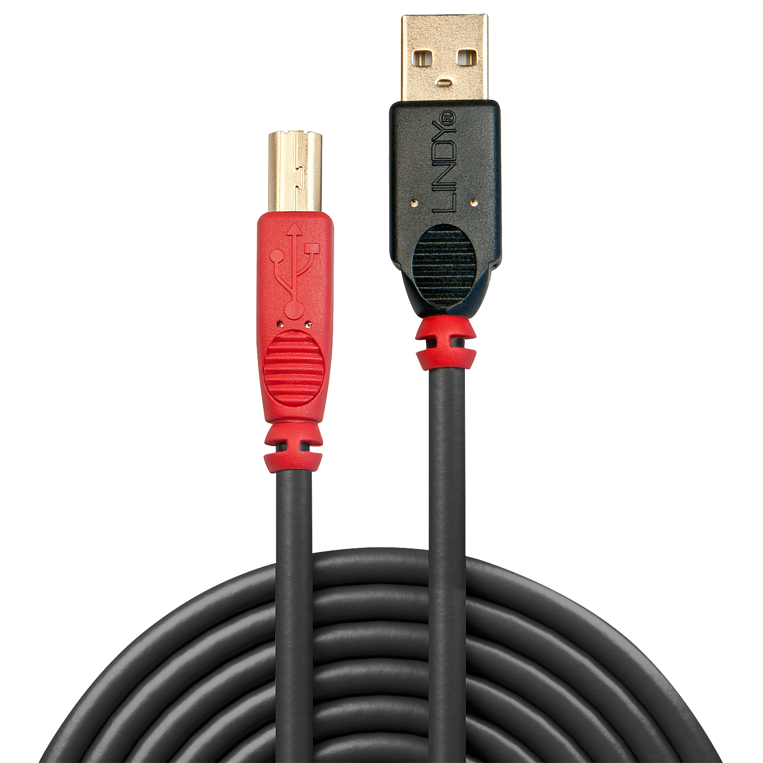 Lindy 42762 USB-kabel USB 2.0 15 m USB A USB B 0,48 Gbit/s Zwart, Rood - Afbeelding 4