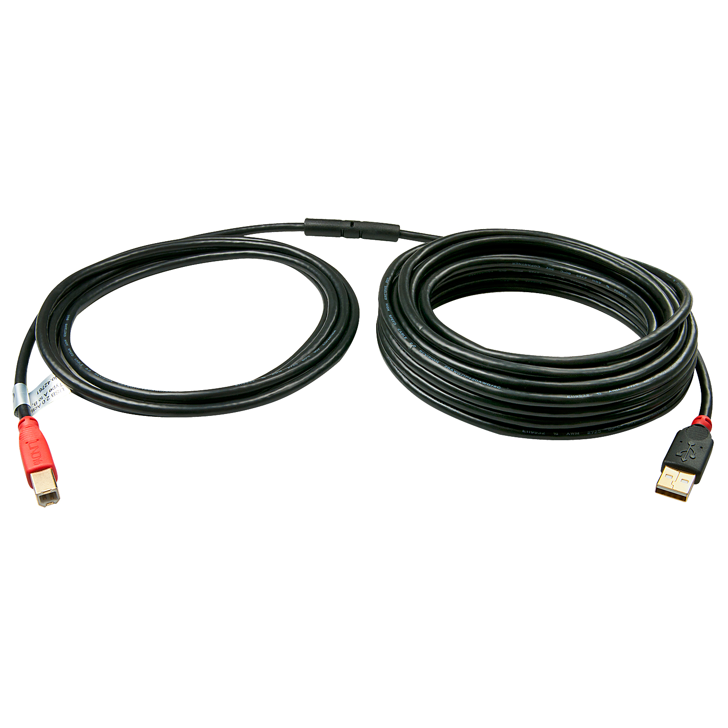 Lindy 42762 USB-kabel USB 2.0 15 m USB A USB B 0,48 Gbit/s Zwart, Rood - Afbeelding 3