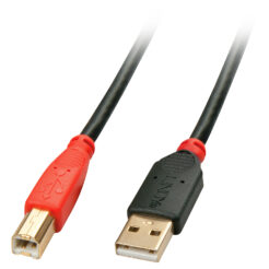 Lindy 42762 USB-kabel USB 2.0 15 m USB A USB B 0,48 Gbit/s Zwart, Rood - Afbeelding 2