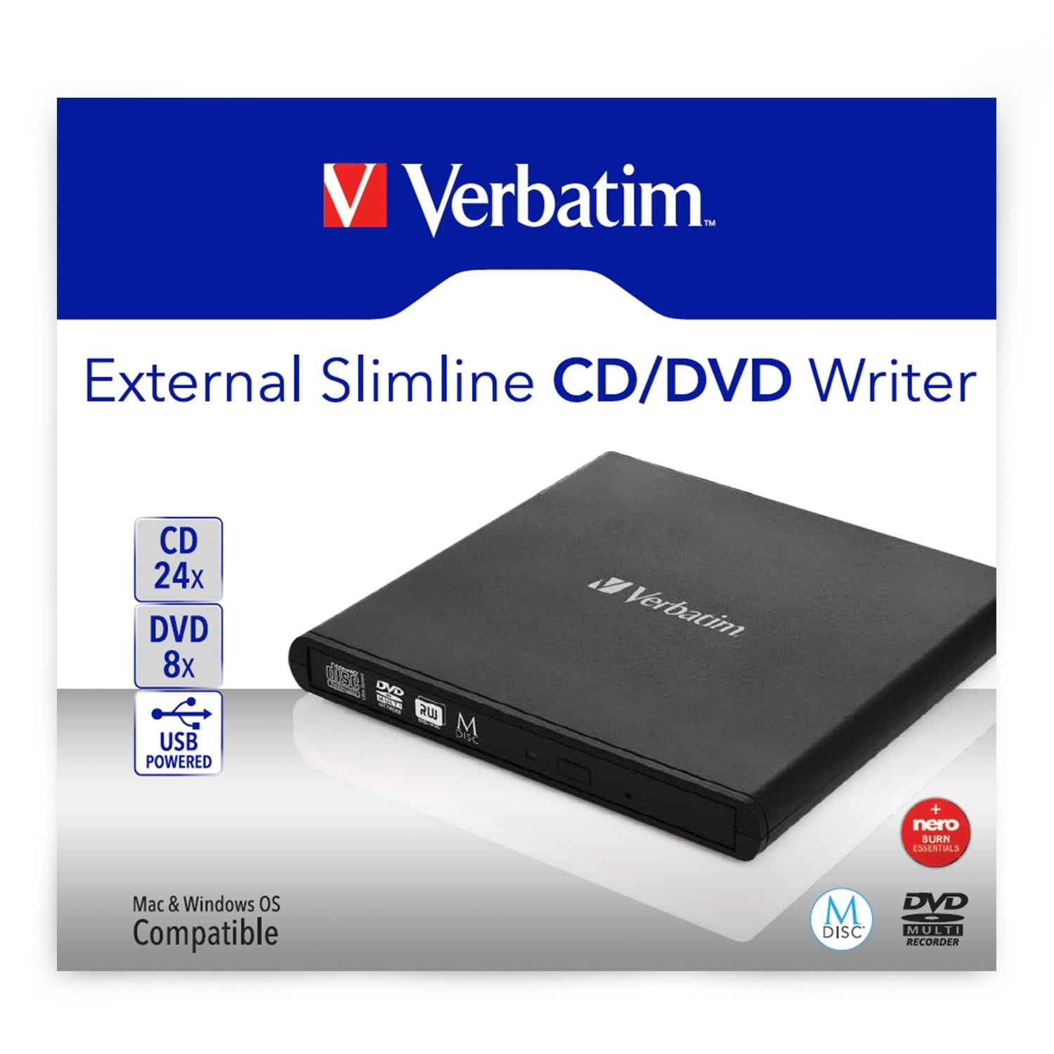 Verbatim Slimline CD/DVD optisch schijfstation DVD-RW Zwart - Afbeelding 5