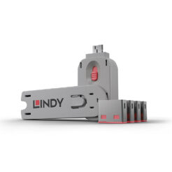 Lindy 40450 poortblokker Poortblokker + sleutel USB Type-A Roze Acrylonitrielbutadieenstyreen (ABS) 5 stuk(s) - Afbeelding 2
