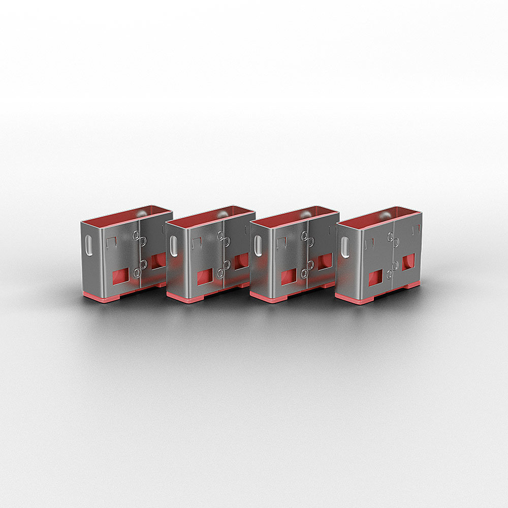 Lindy 40450 poortblokker Poortblokker + sleutel USB Type-A Roze Acrylonitrielbutadieenstyreen (ABS) 5 stuk(s) - Afbeelding 3
