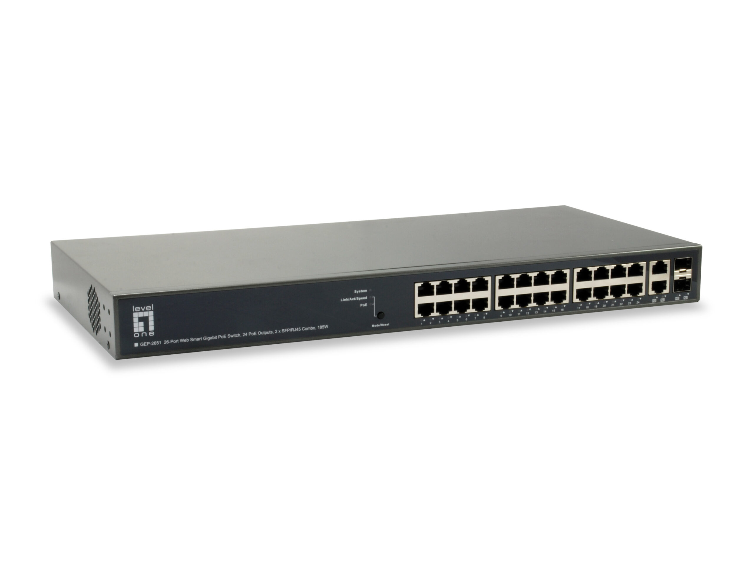 LevelOne GEP-2651 netwerk-switch Managed L3 Gigabit Ethernet (10/100/1000) Power over Ethernet (PoE) Zwart - Afbeelding 2